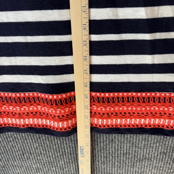Talbots Striped‎ Skirt Coral Embroidered Hem Casual Everyday L Beach Coastal - Picture 5 of 5